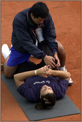 French Open 2000: practising before the tournament began