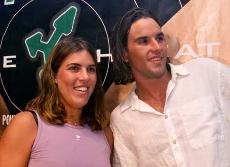US Open 2000: Jennifer Capriati and Patrick Rafter at a reception by Prince Racquets the Friday before the US Open begins. AP Photo/Richard Drew.